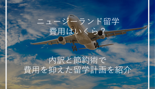 ニュージーランド留学費用はいくら？内訳と節約術で費用を抑えた留学計画を紹介